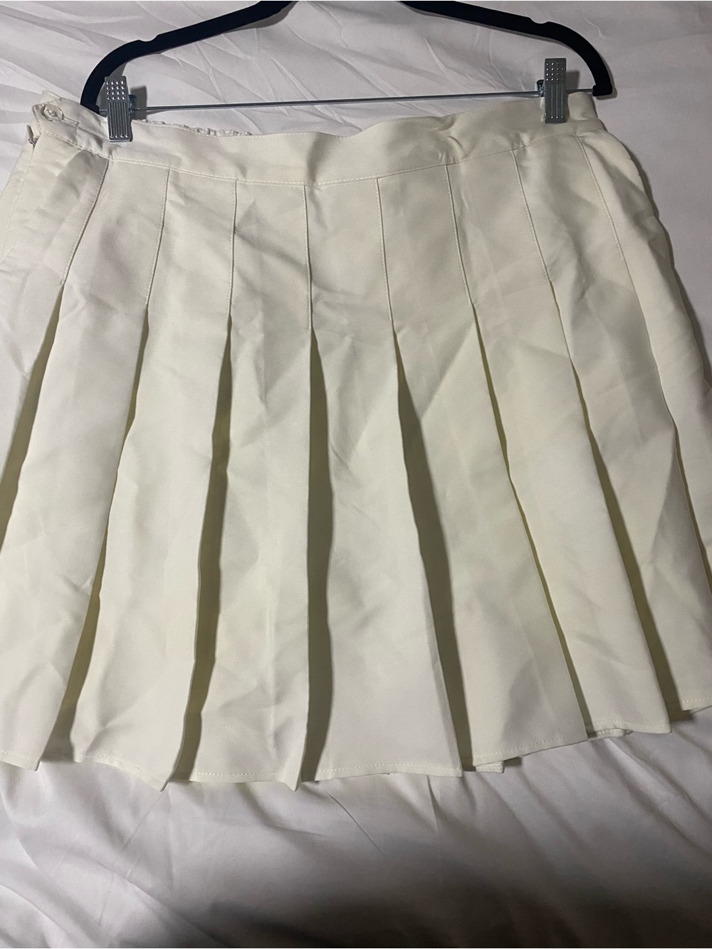 Women's Cream Pleated Skater Skirt